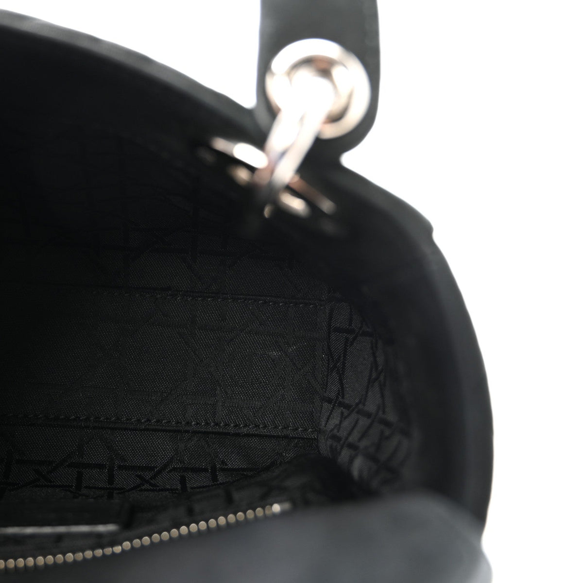 Metallic Calfskin Cannage Mini Lady Dior Black AT My store
