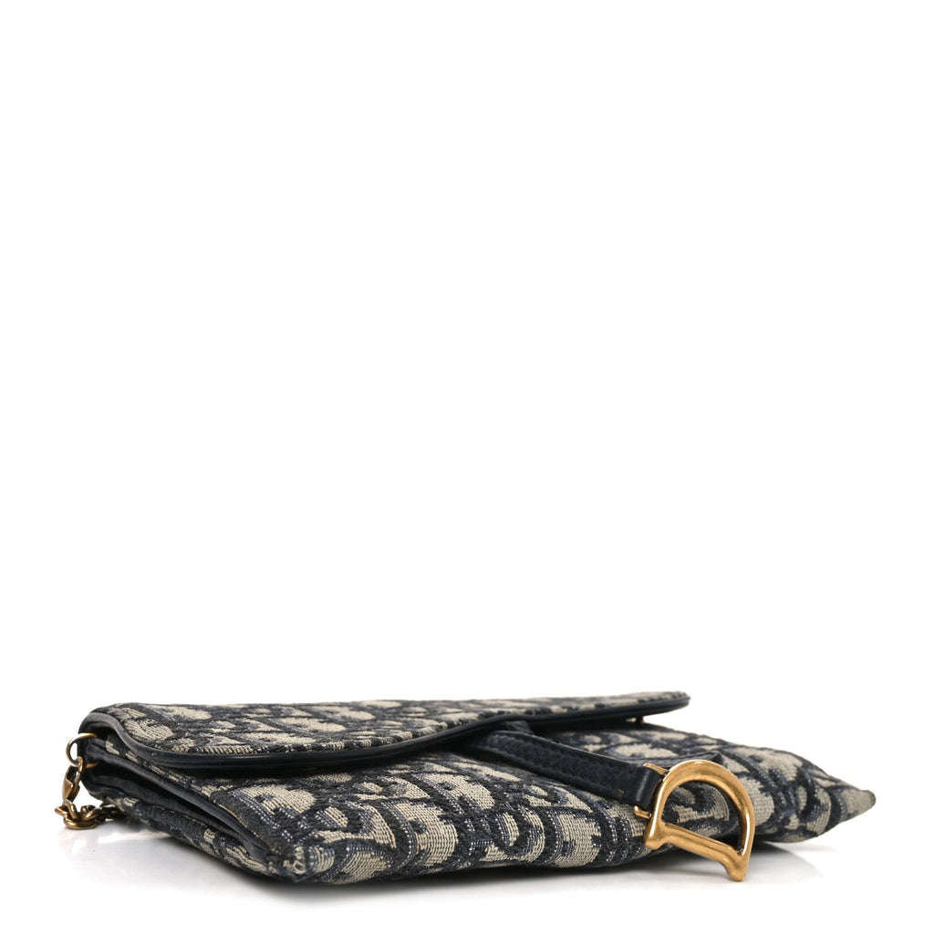 Oblique Small Saddle Chain Pouch Blue AT My store