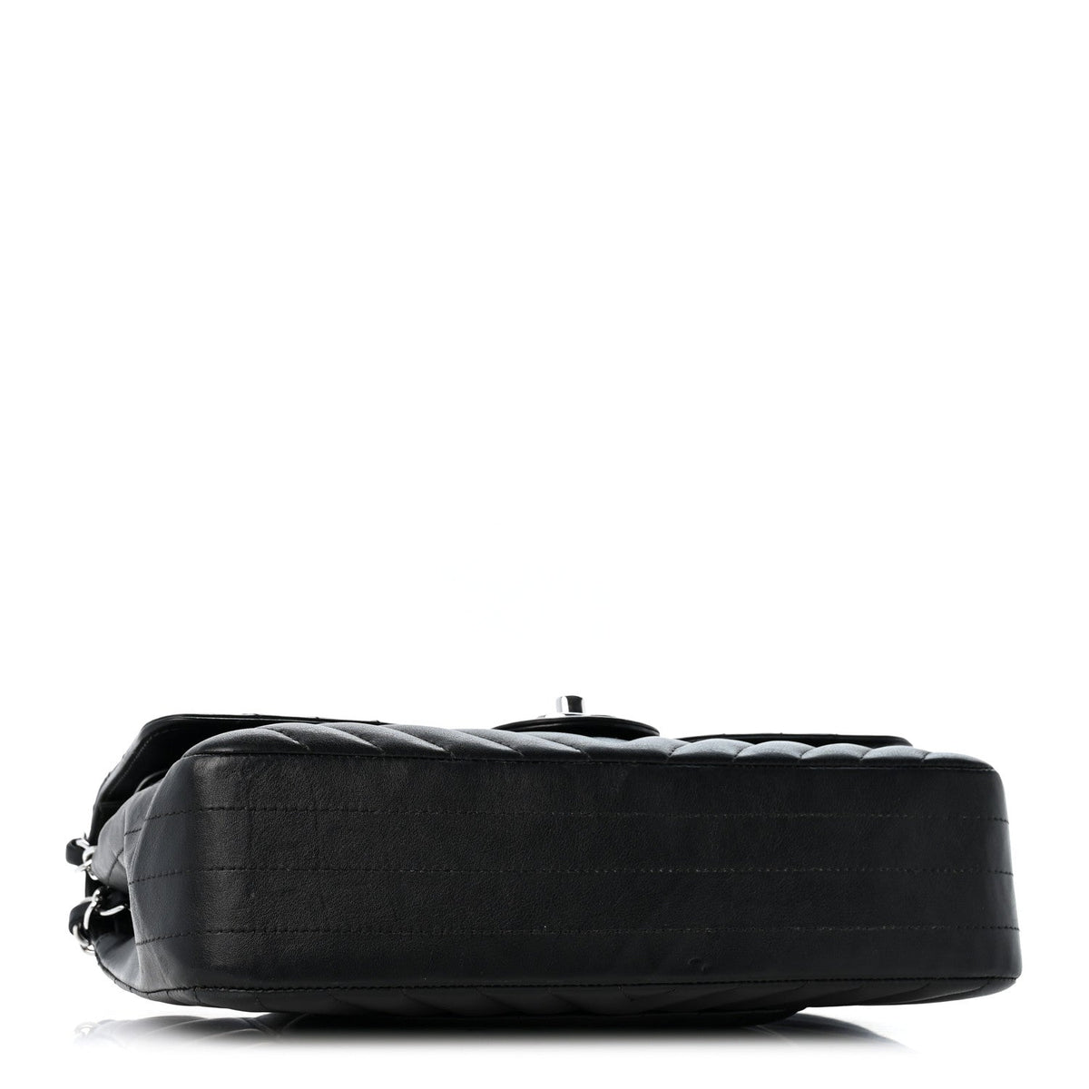 Lambskin Chevron Quilted Medium Double Flap Black At My store