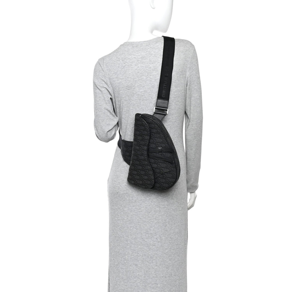 Oblique Mens Saddle Bag Black Blue AT My store