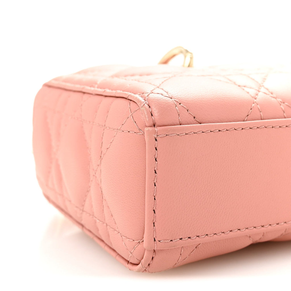 Lambskin Cannage Small Lady D-Joy Light Pink AT My store