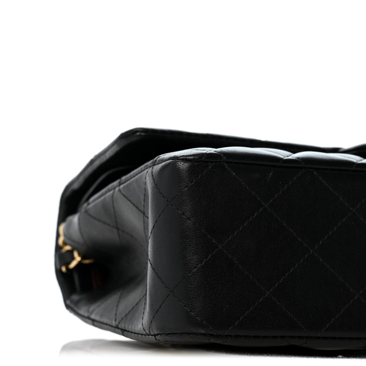 Lambskin Quilted Medium Double Flap Black At My store