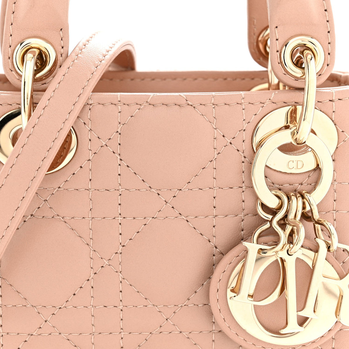 Lambskin Cannage Micro Lady Dior Rose Des Vents AT My store