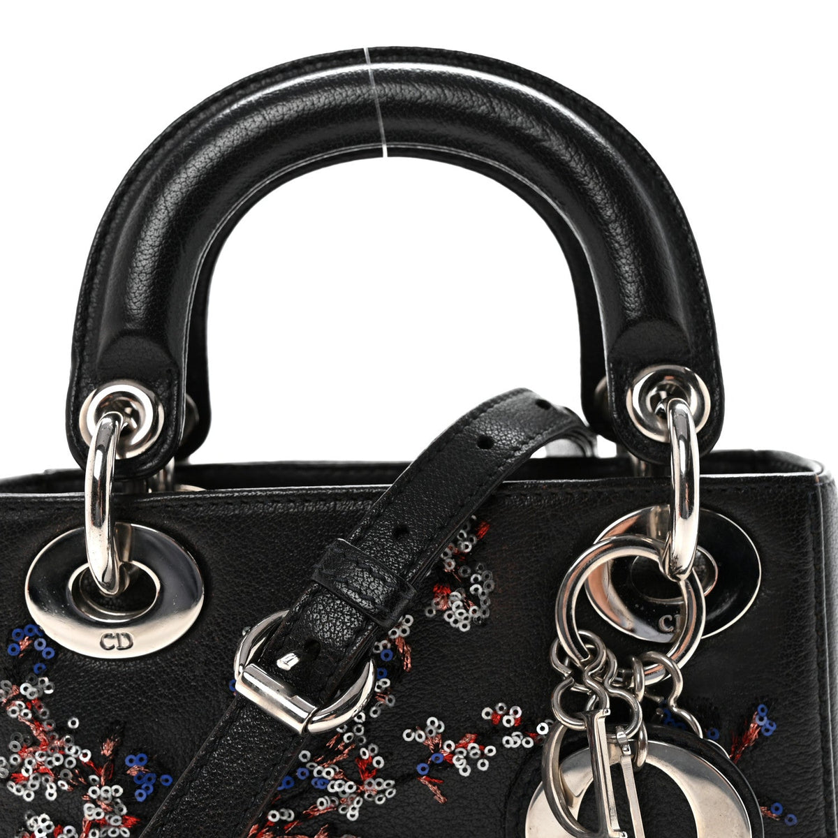 Goatskin Sequin Embroidered Mini Lady Dior Black AT My store