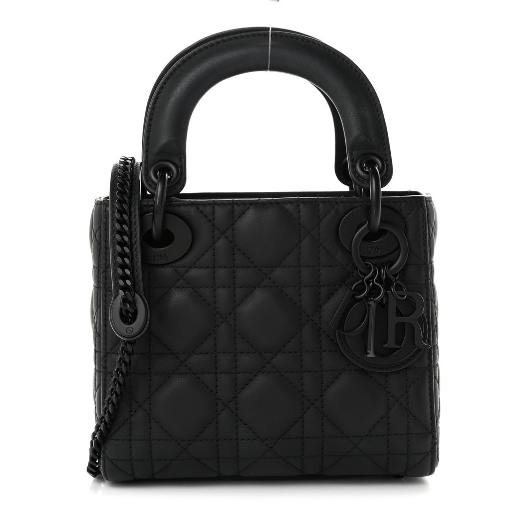 Ultra Matte Calfskin Cannage Mini Lady Dior Black AT My store