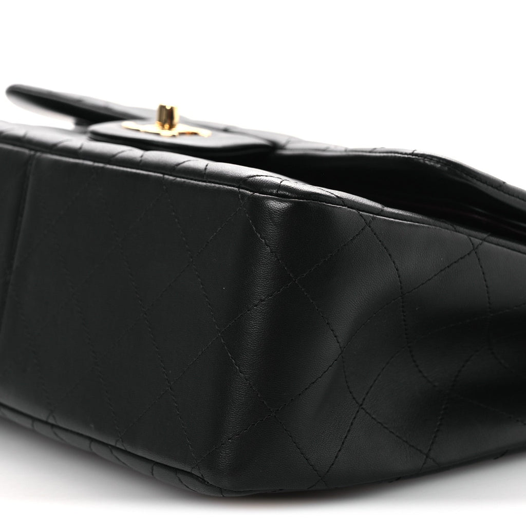 Lambskin Quilted Jumbo Double Flap Black At My store
