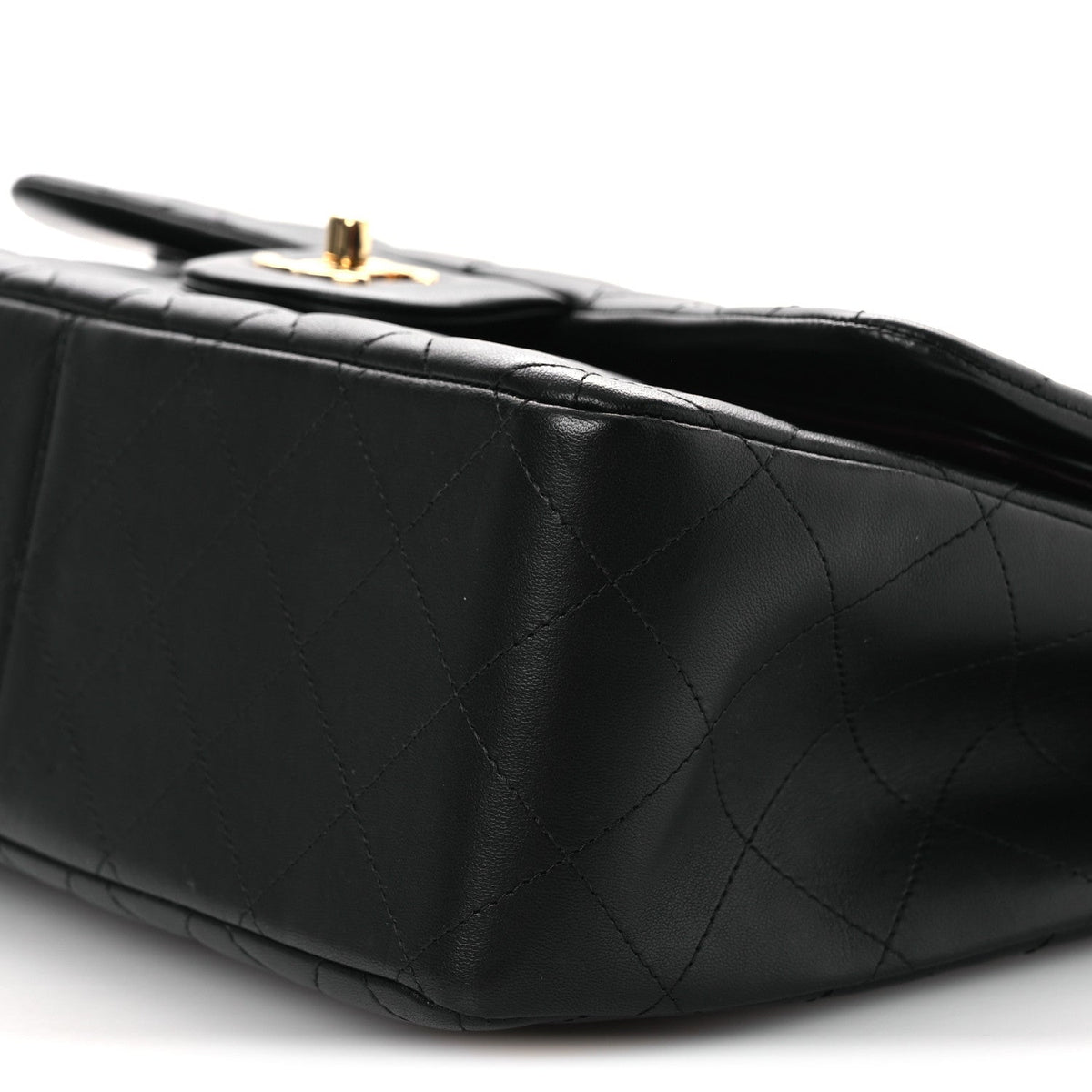 Lambskin Quilted Jumbo Double Flap Black At My store