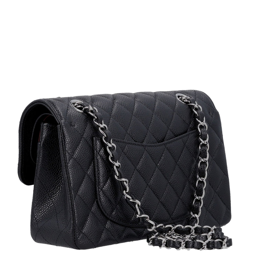 Caviar Quilted Small Double Flap Black At My store