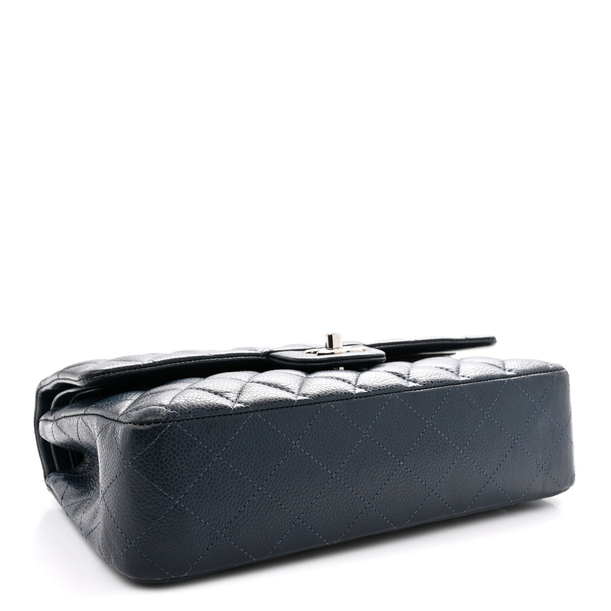 Caviar Quilted Medium Double Flap Navy At My store