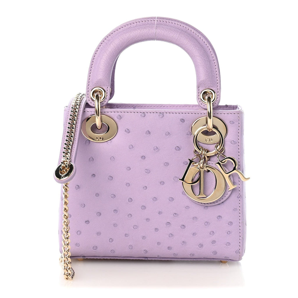 Ostrich Mini Lady Dior Purple AT My store