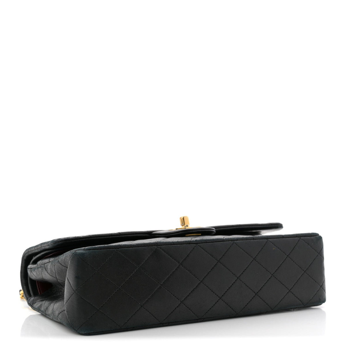 Lambskin Quilted Medium Double Flap Black At My store