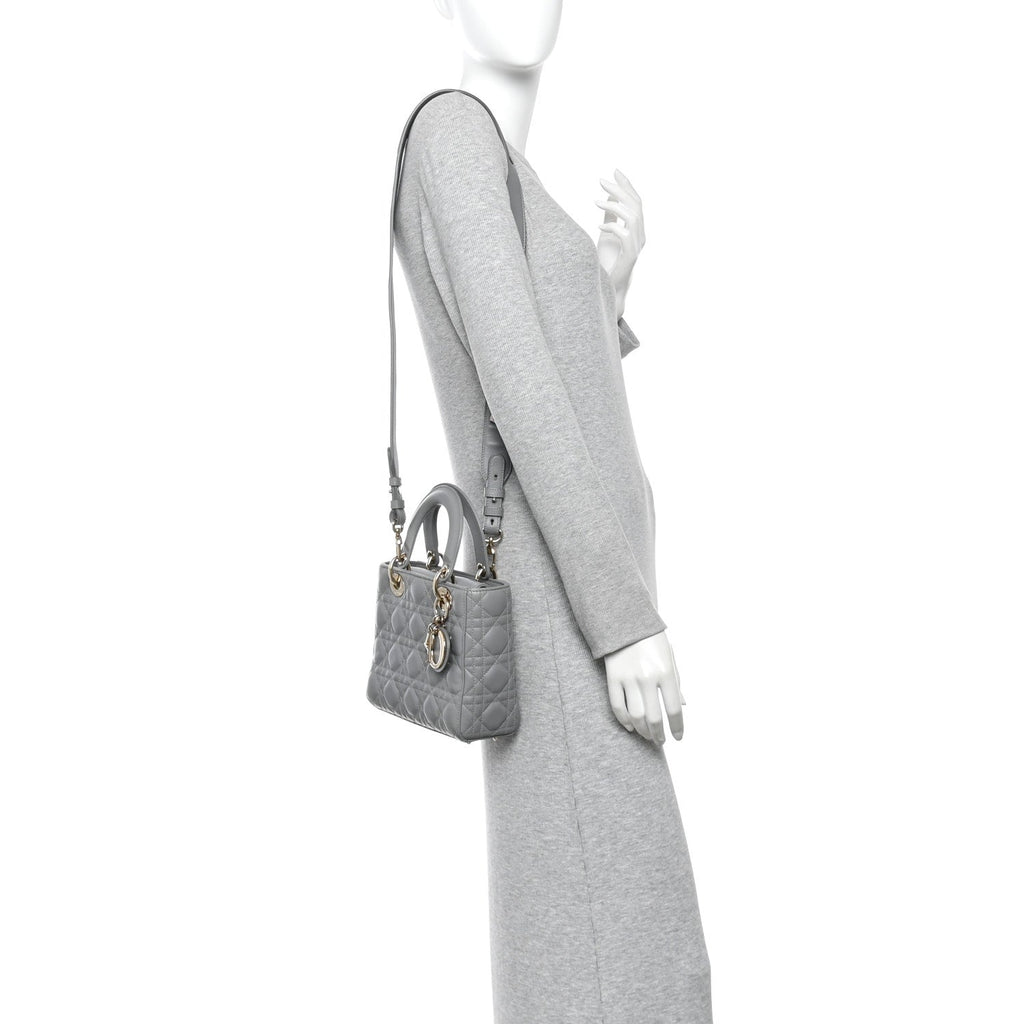 Lambskin Cannage Small My ABCDior Lady Dior Grey AT My store
