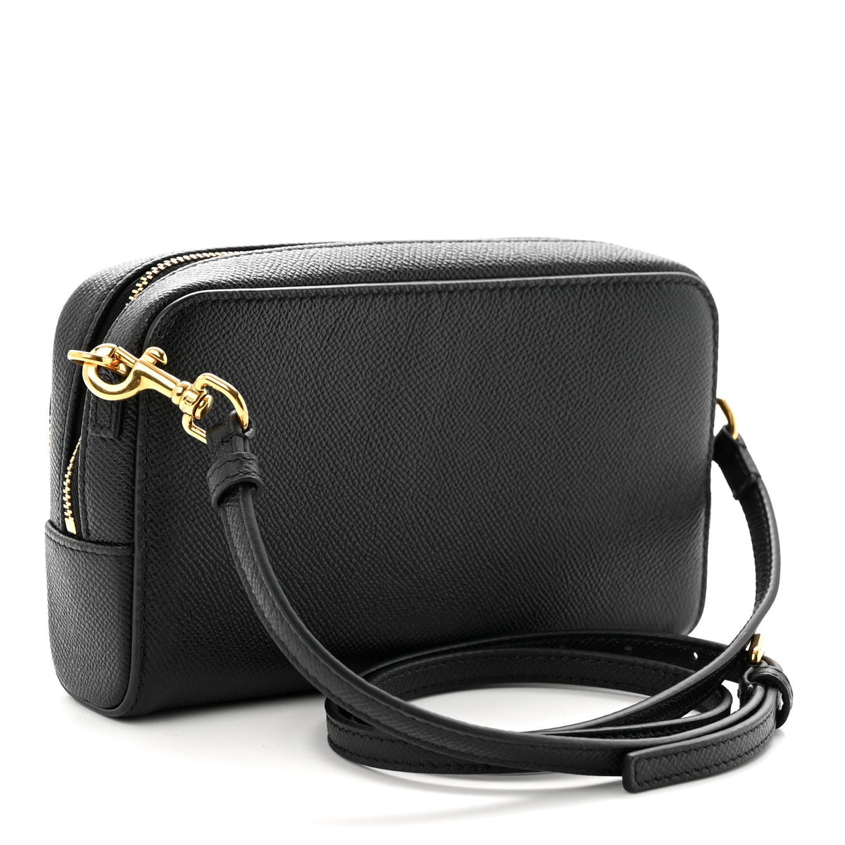Grained Calfskin Caro Double Pouch Black AT My store