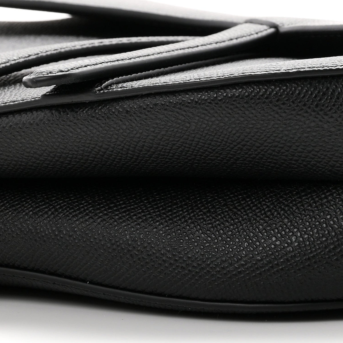 Grained Calfskin Saddle Bag With Strap Black AT My store