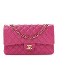 Caviar Quilted Medium Double Flap Purple At My store