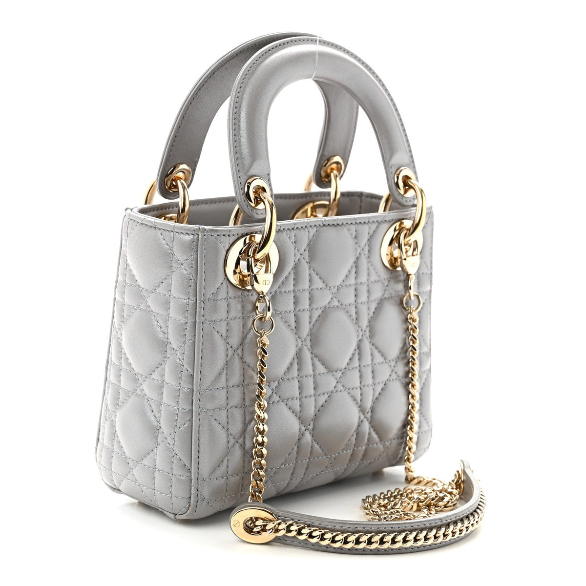 Lambskin Cannage Mini Lady Dior Gray Opaline Gray Opaline AT My store