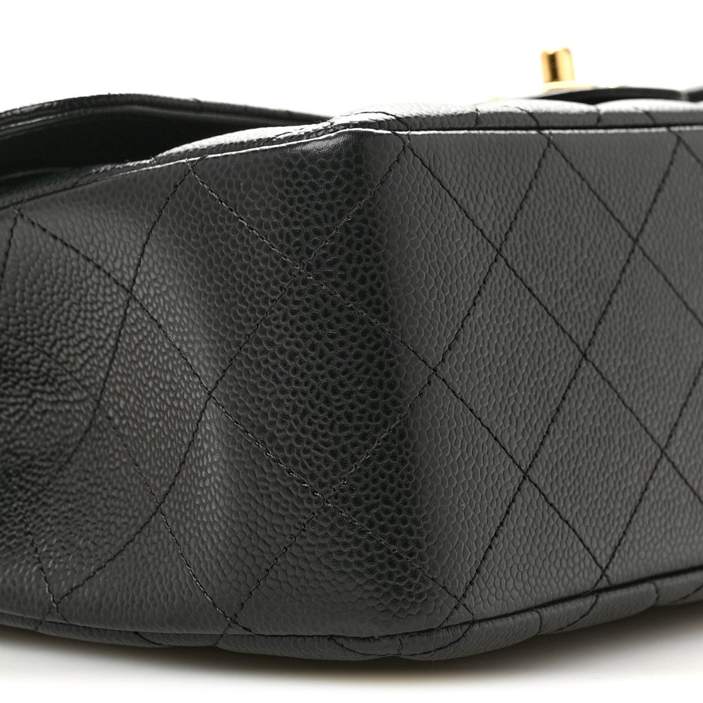 Caviar Quilted Jumbo Double Flap Black At My store