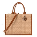 Raffia Macro Cannage Medium Book Tote Natural AT My store