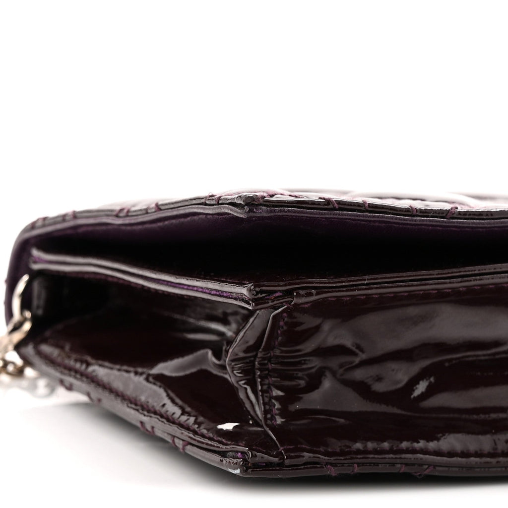 Patent Cannage Lady Dior Chain Wallet Purple AT My store