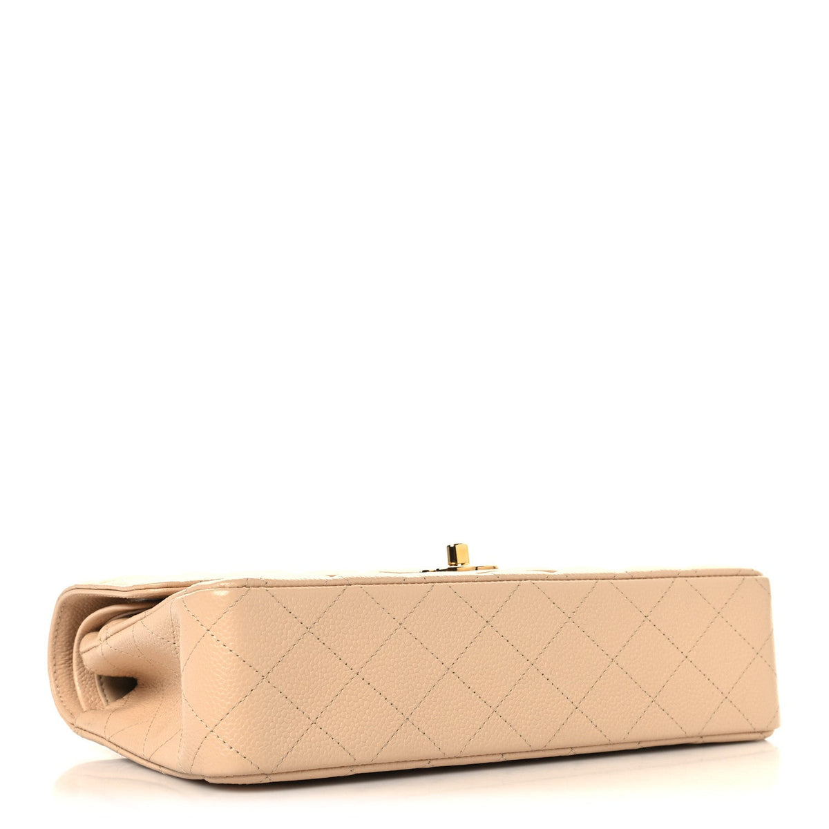 Caviar Quilted Medium Double Flap Beige At My store