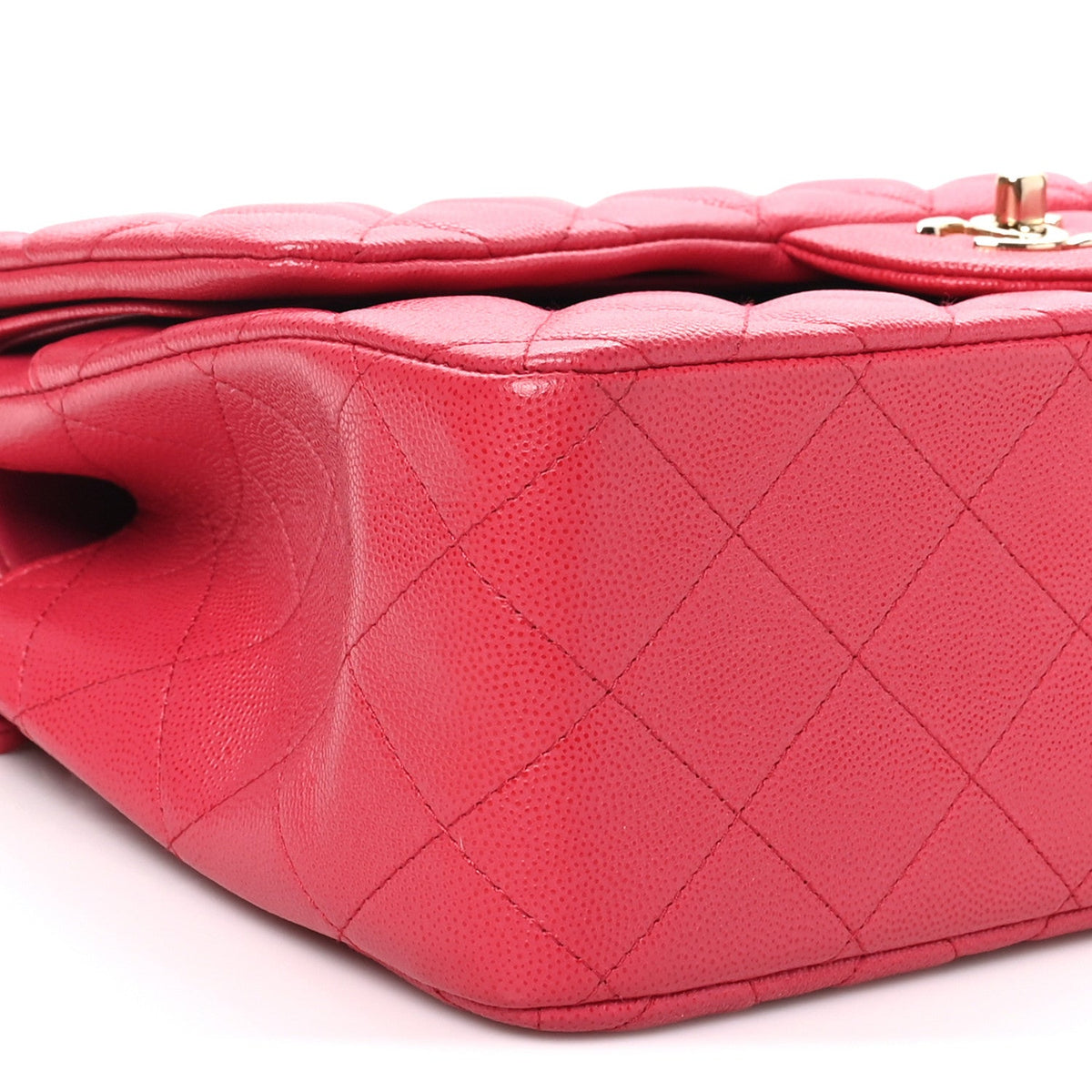 Caviar Quilted Jumbo Double Flap Dark Pink At My store