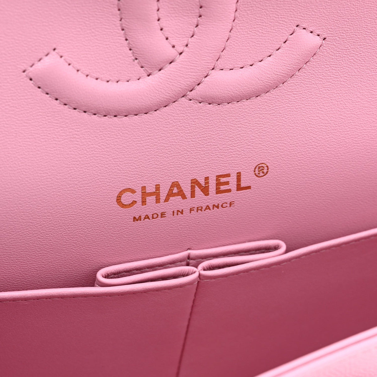 Caviar Quilted Medium Double Flap Light Pink At My store