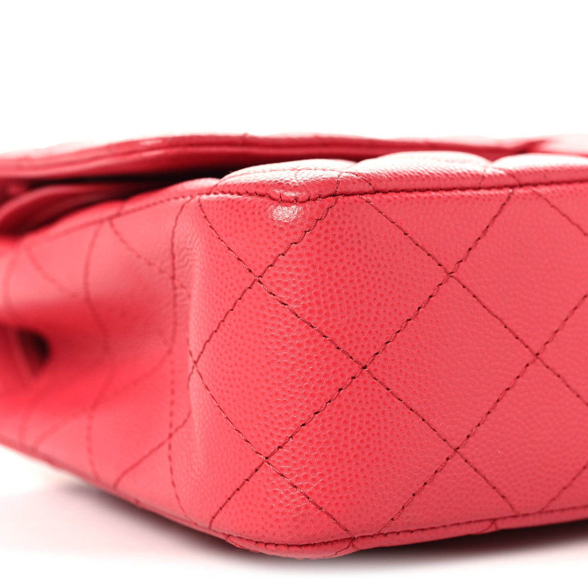 Caviar Quilted Medium Double Flap Red At My store