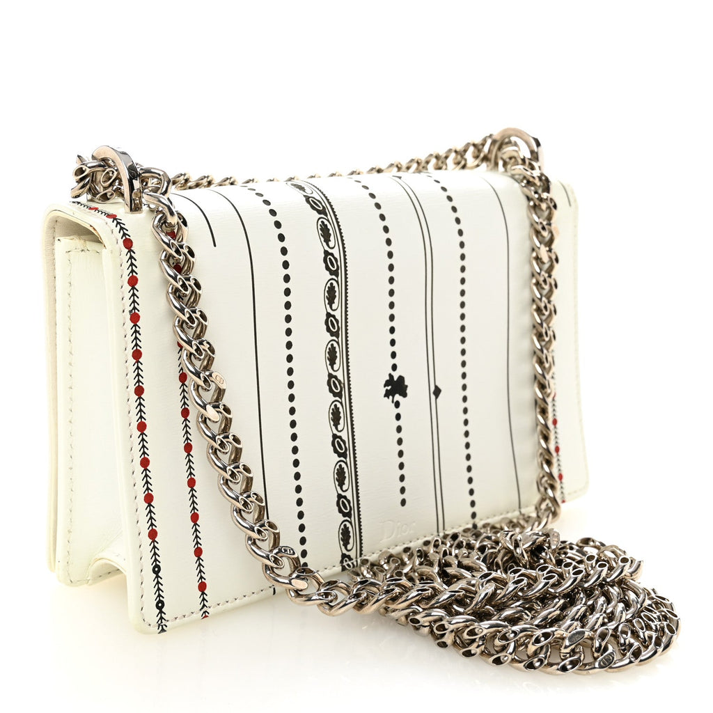 Calfskin Printed Mini Diorama Flap Bag White AT My store