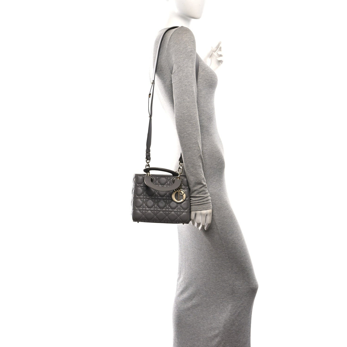 Lambskin Cannage Small My ABCDior Lady Dior Grey AT My store