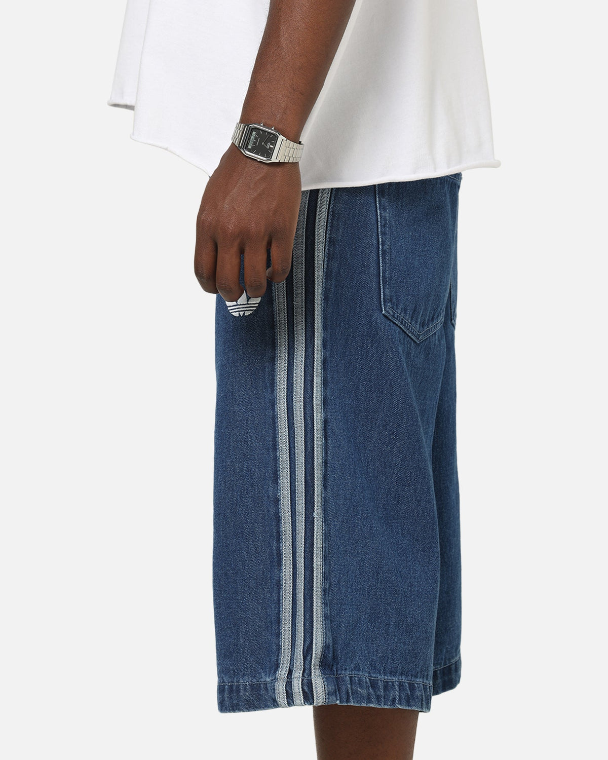 Best-Selling Adidas Firebird Denim Shorts Blue Denim