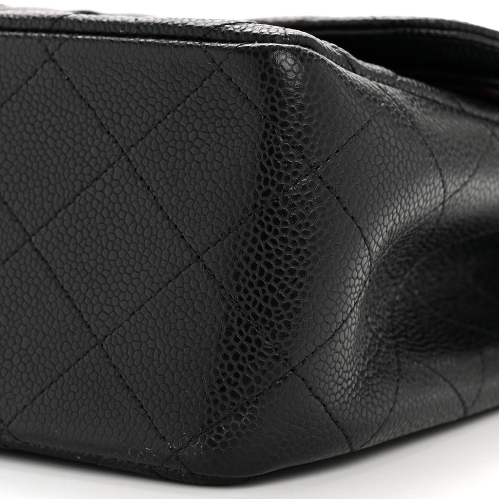 Caviar Quilted Jumbo Double Flap Black At My store