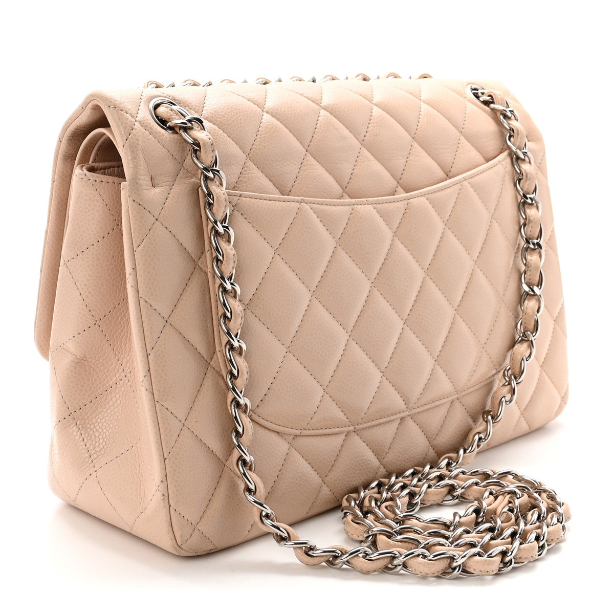 Caviar Quilted Jumbo Double Flap Light Pink At My store