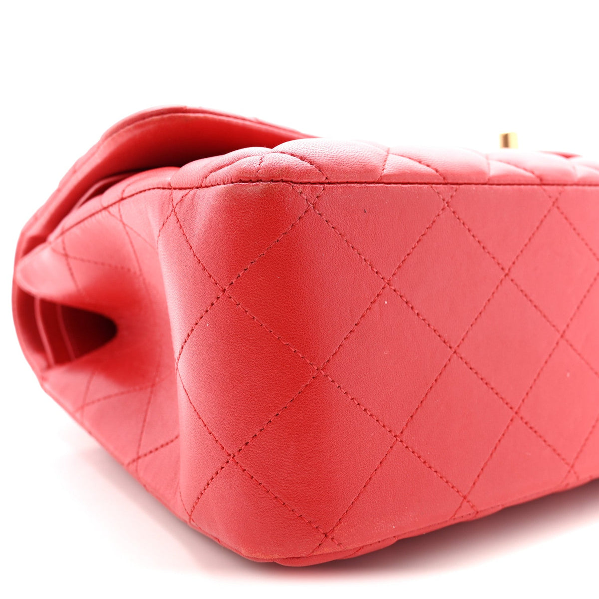 Lambskin Quilted Jumbo Double Flap Red At My store