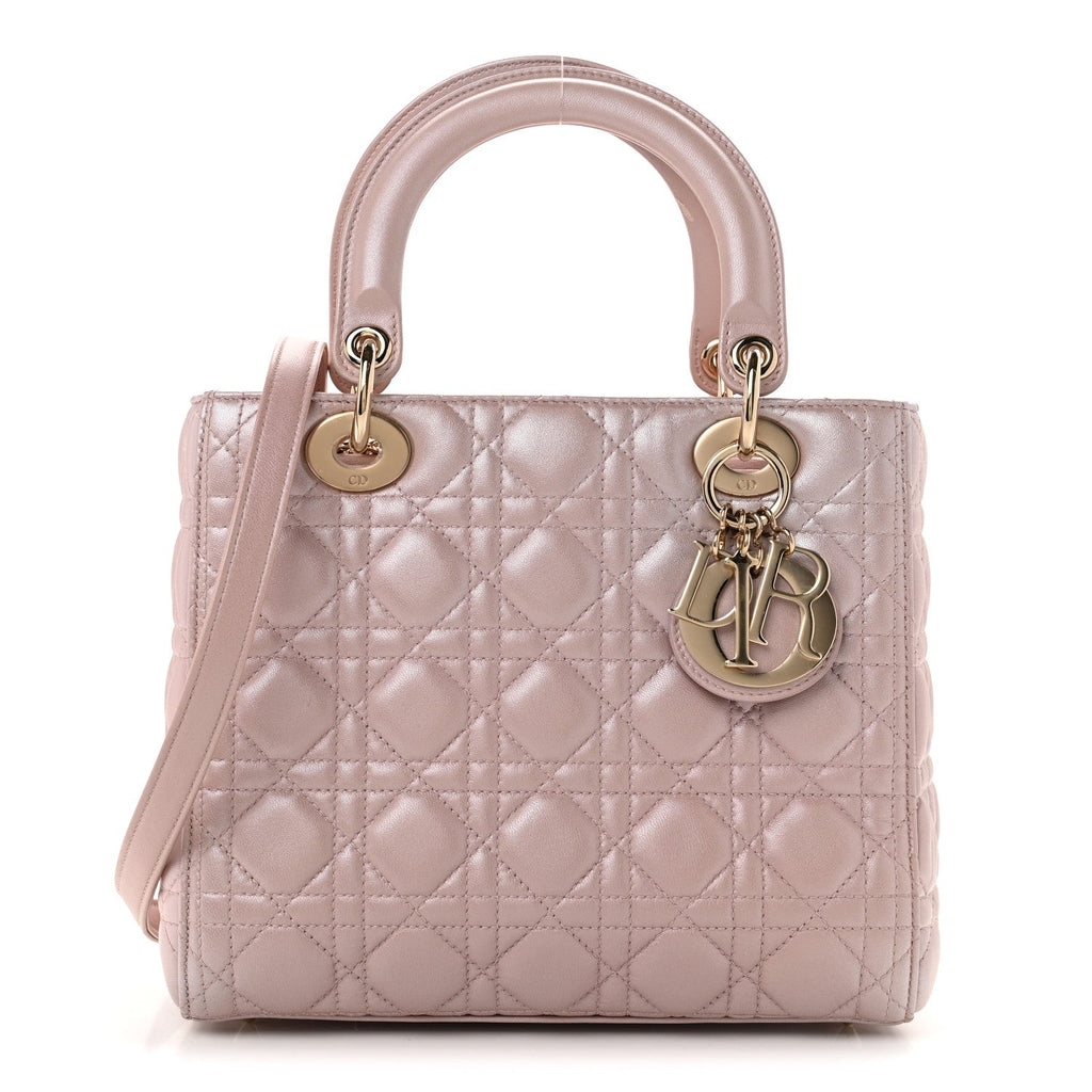 Pearly Lambskin Cannage Medium Lady Dior Lotus AT My store