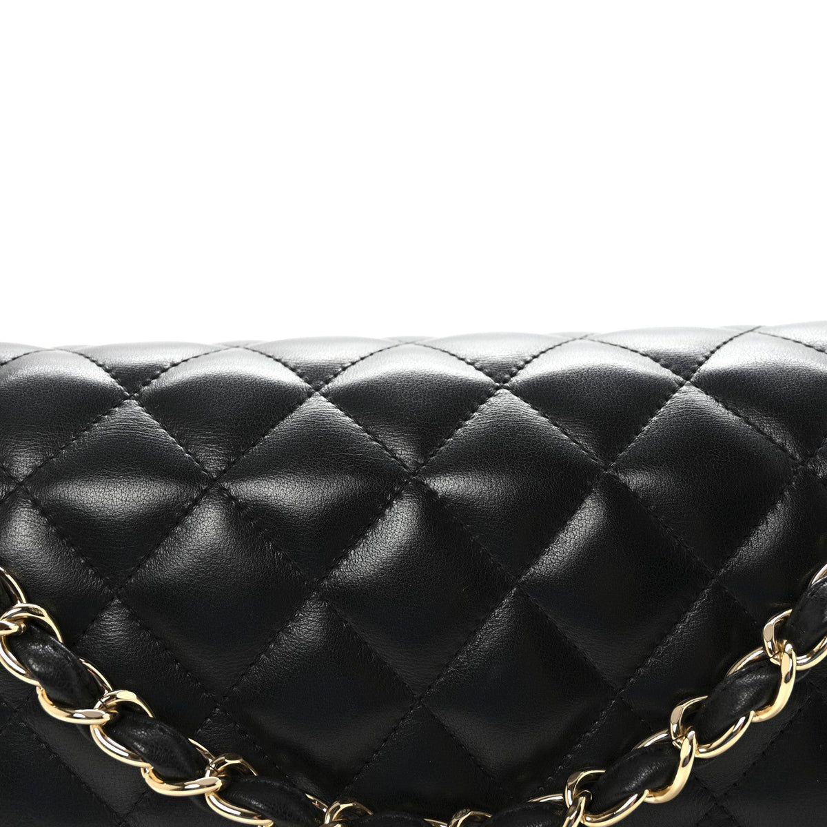 Lambskin Quilted Jumbo Double Flap  Black At My store