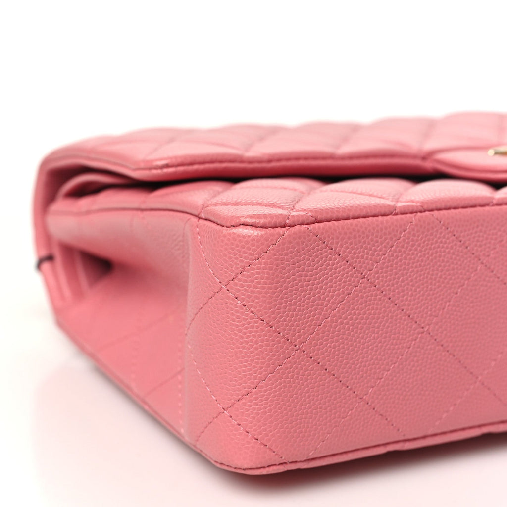 Caviar Quilted Medium Double Flap Pink At My store