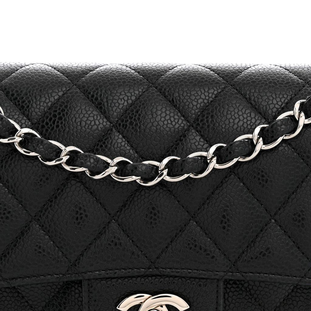 Caviar Quilted Small Double Flap Black At My store