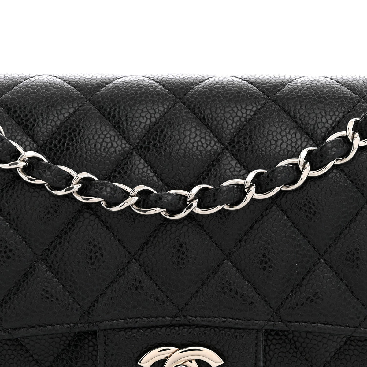 Caviar Quilted Small Double Flap Black At My store