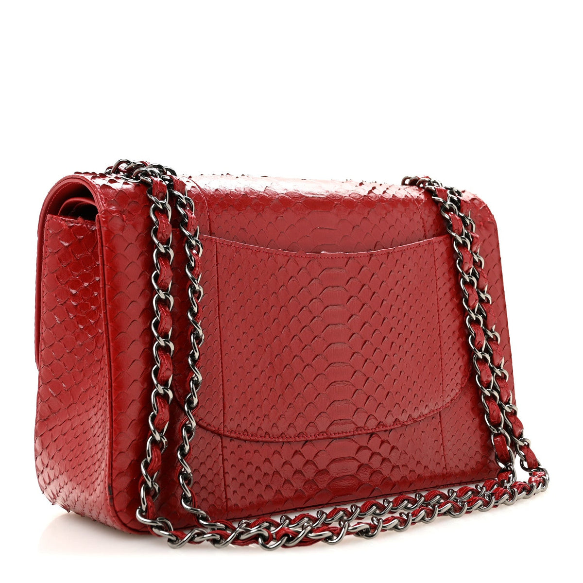 Snakeskin Jumbo Double Flap Red At My store