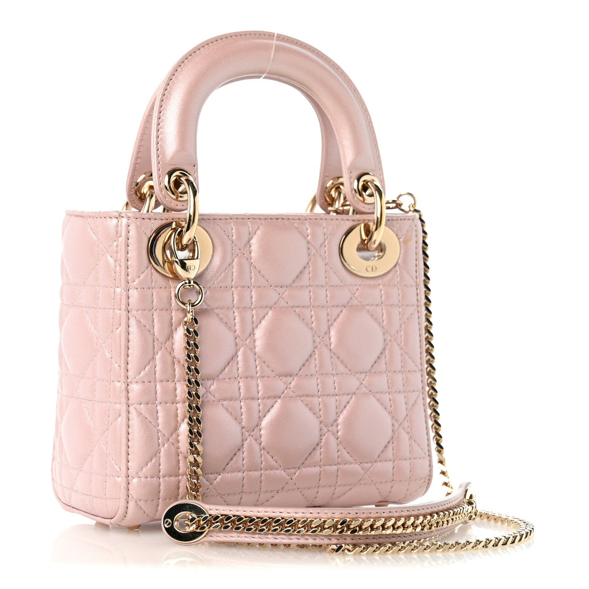 Metallic Lambskin Cannage Mini Lady Dior Lotus AT My store