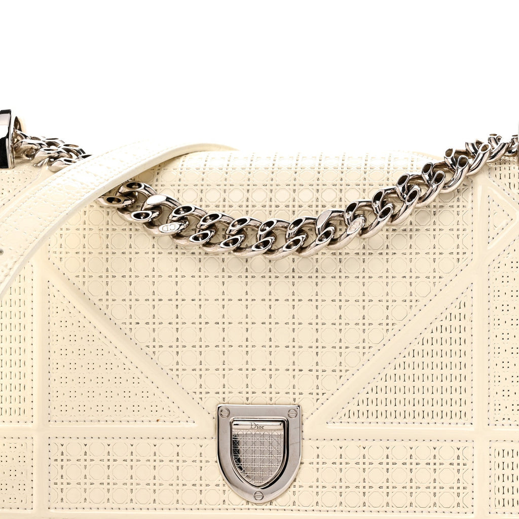 Patent Micro-Cannage Small Diorama Flap Bag White AT My store