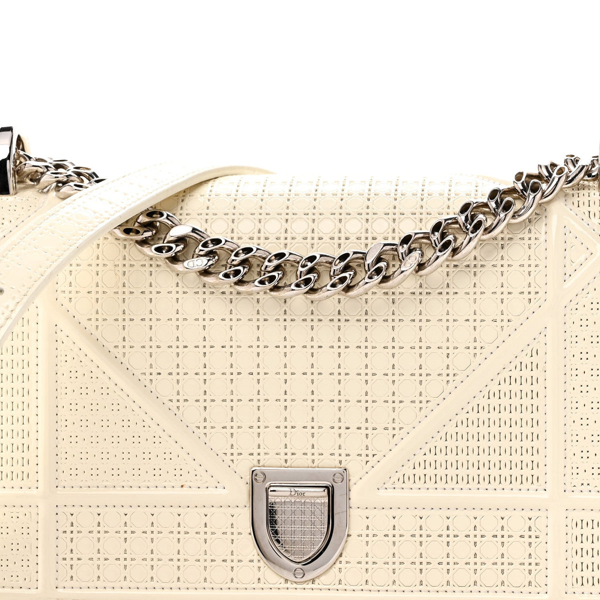 Patent Micro-Cannage Small Diorama Flap Bag White AT My store