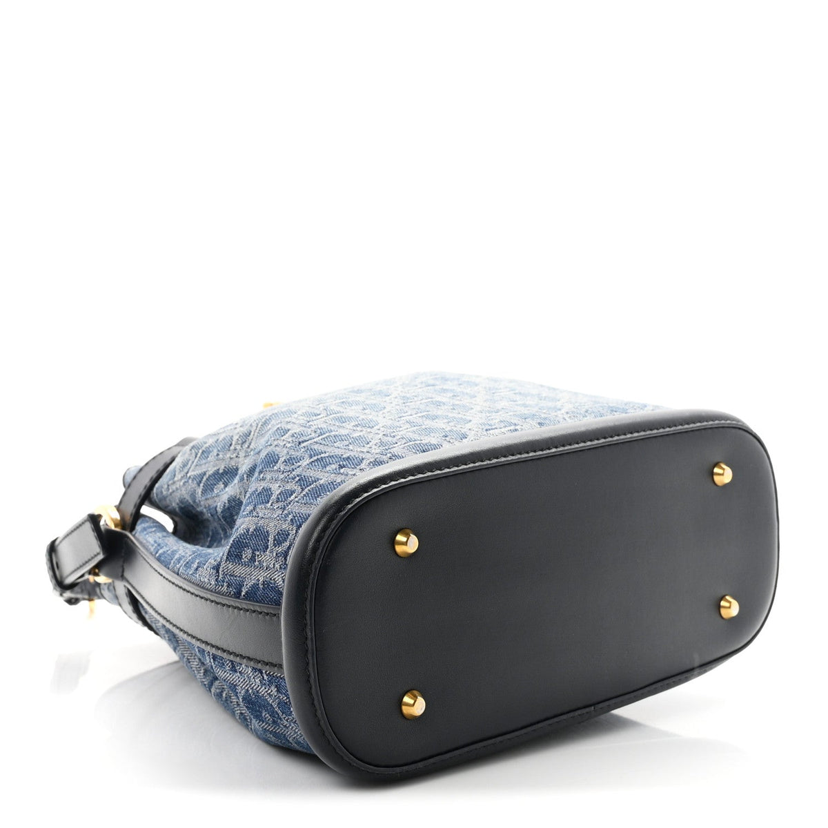 Denim Oblique Jacquard Medium C'est Chain Bucket Bag Denim Blue AT My store