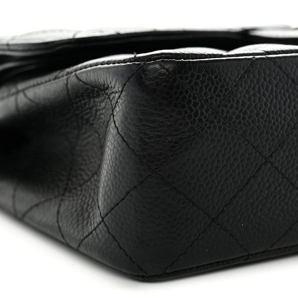 Caviar Quilted Small Double Flap Black At My store