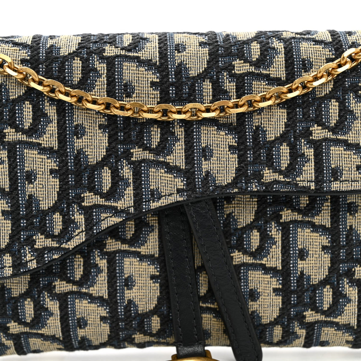 Oblique Saddle Chain Long Wallet Blue AT My store