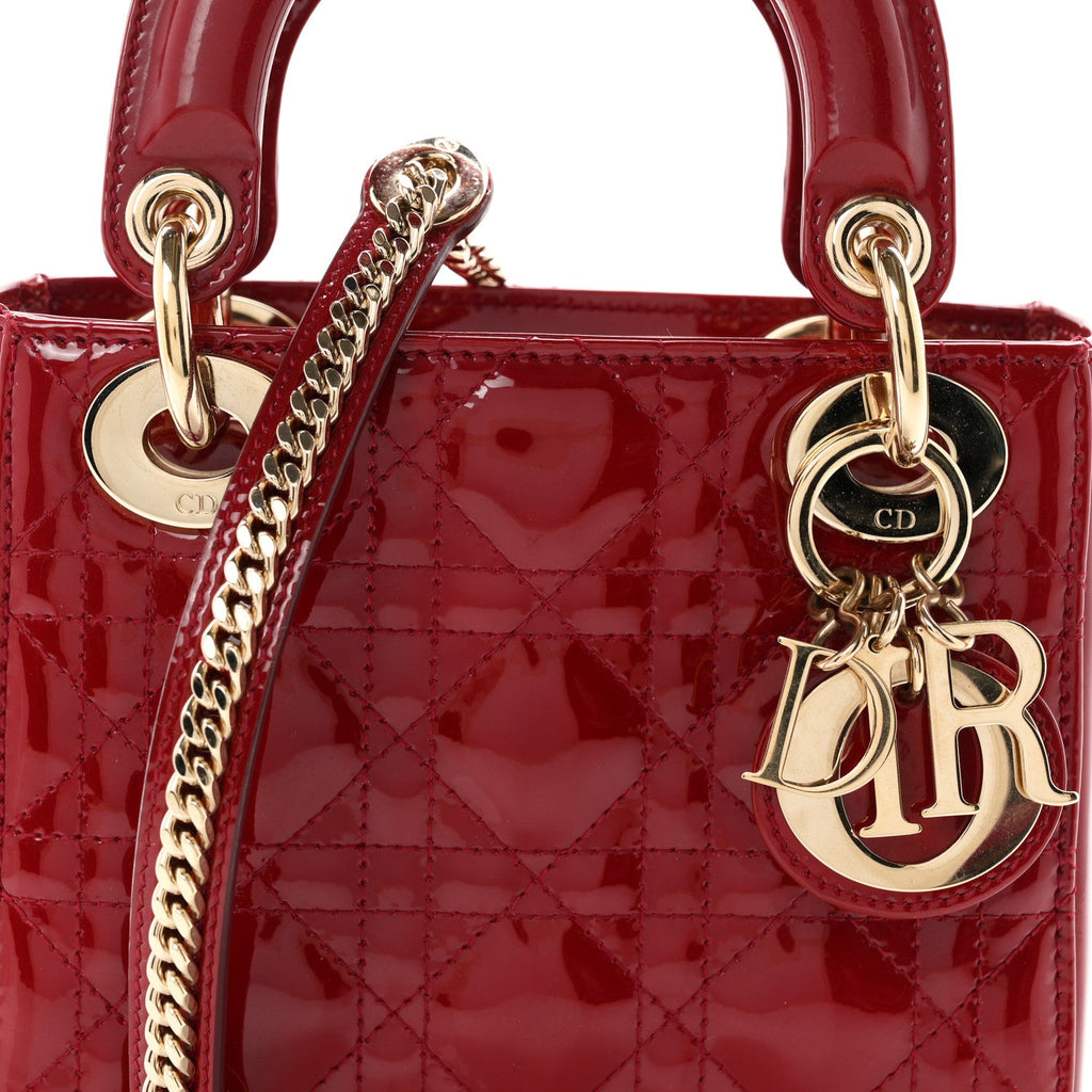 Patent Cannage Mini Lady Dior Red AT My store