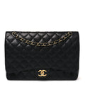 Caviar Quilted Maxi Double Flap Black At My store