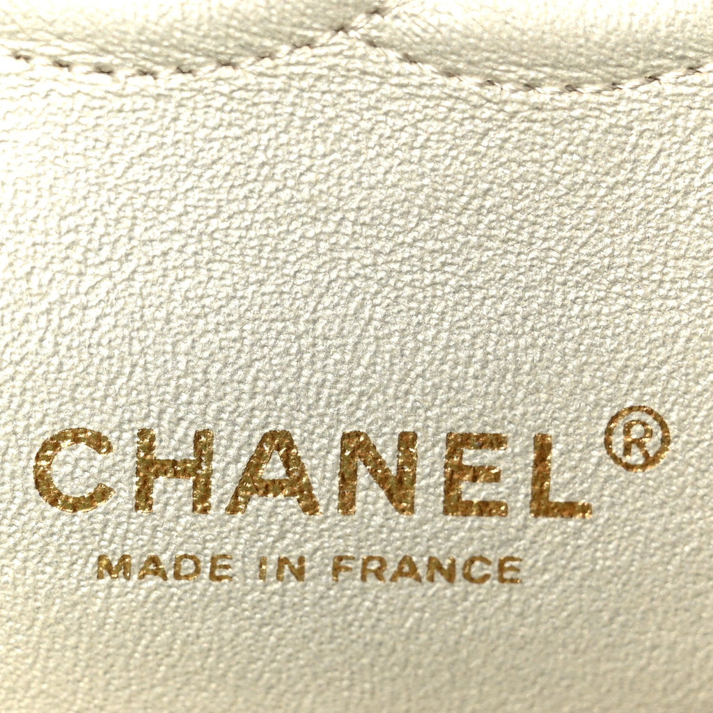 Metallic Canvas Quilted Medium Double Flap Light Gold At My store