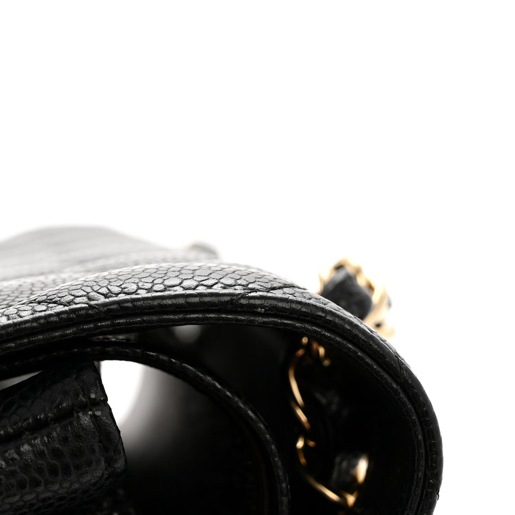 Caviar Quilted Jumbo Double Flap Black At My store