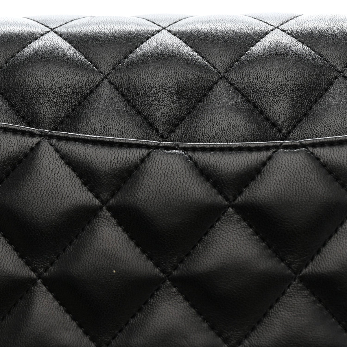 Lambskin Quilted Jumbo Double Flap Black At My store